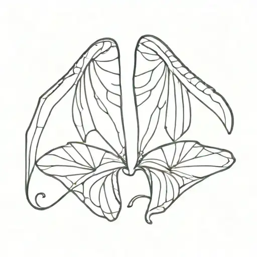 butterfly wings givng eachothr Eskimo kiss mark in the shape tattoo design idea