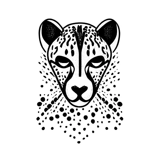 cheetah with skull tattoo design idea