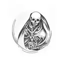 Grim Reaper holding Hourglass tattoo design idea