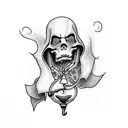 Grim Reaper holding Hourglass tattoo design idea