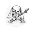 Grim Reaper holding Hourglass tattoo design idea