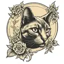 cat memorial tattoo design idea