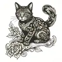 cat memorial tattoo design idea