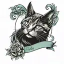 cat memorial tattoo design idea