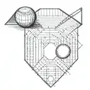 baseball and baseball diamond shape tattoo design idea
