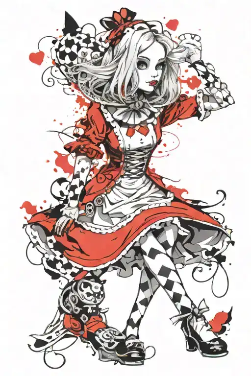 Alice in wonderland sleeve tattoo tattoo design idea