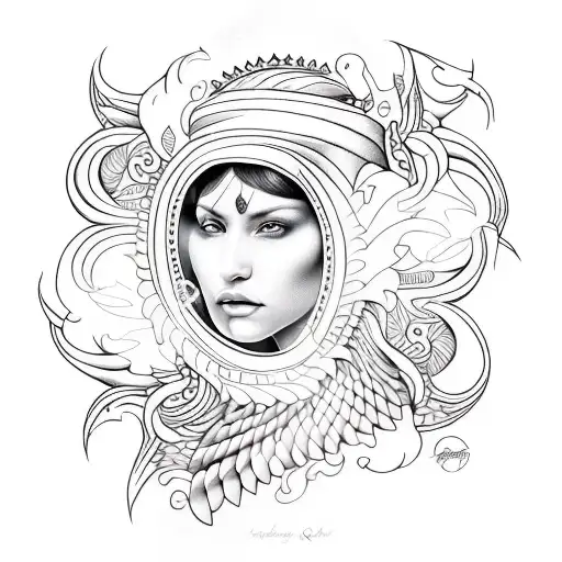 mama queen tattoo design idea