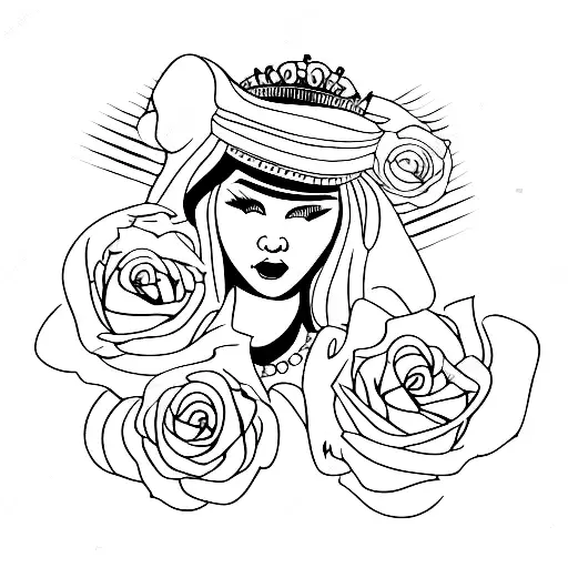mama queen tattoo design idea