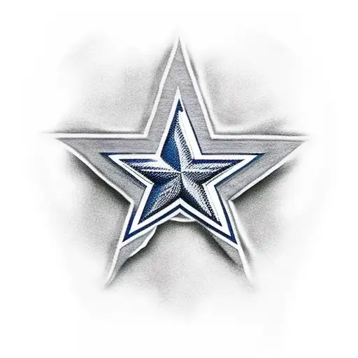 realistic Dallas Cowboys Star with a Florida Gator inside  tattoo design idea