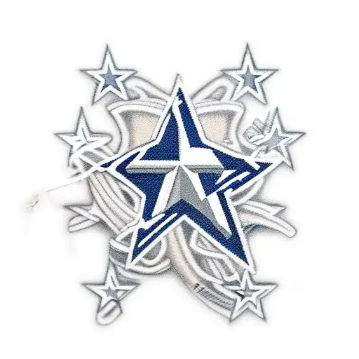 realistic Dallas Cowboys Star with a Florida Gator inside  tattoo design idea