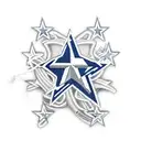 realistic Dallas Cowboys Star with a Florida Gator inside  tattoo design idea