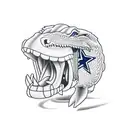 realistic Dallas Cowboys Star with a Florida Gator inside  tattoo design idea