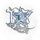 realistic Dallas Cowboys Star with a Florida Gator inside  tattoo design idea