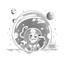 Astronaut with fish bowl head tattoo design idea
