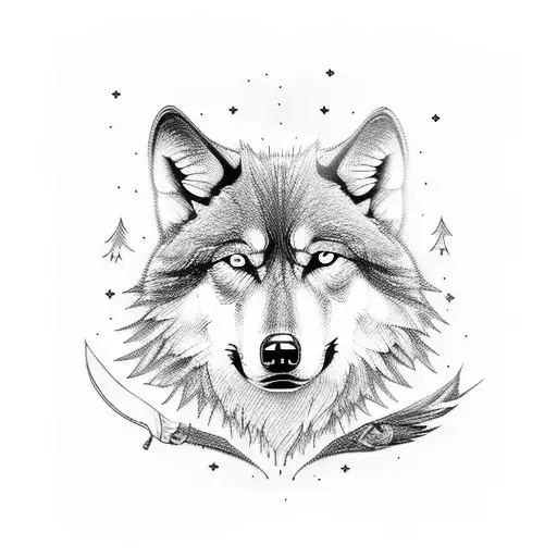 A truck driver with a wolf companion tattoo design idea