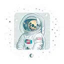 Astronaut sitting on Jupiter looking at space  tattoo design idea