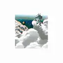 Astronaut sitting on Jupiter looking at space  tattoo design idea