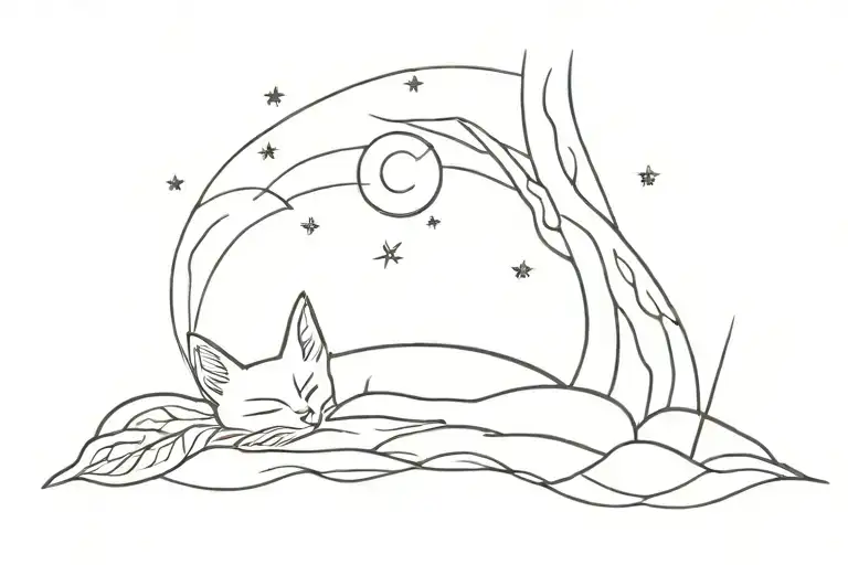 good night tattoo design idea