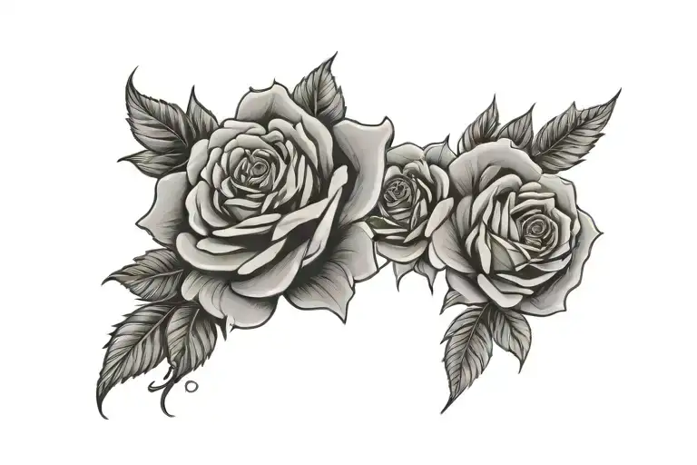 bmw m4 and roses growing tattoo design idea