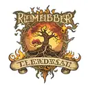 burning tree with text underneath that says "Remember Teldrassil" tattoo design idea