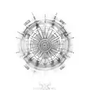 Dharma wheel tattoo design idea