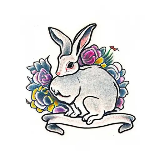 rabbit foot lucky charm tattoo design idea