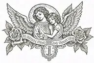 I was his angel,  Now he's mine  01-09-22  tattoo design idea