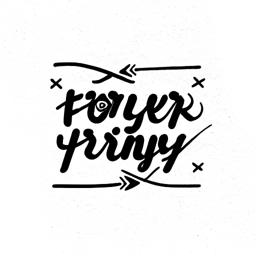 forever young letters tattoo design idea
