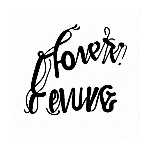 forever young letters tattoo design idea