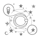 stars moon lock key couples  tattoo design idea