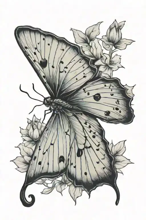 Luna moth resting tattoo design idea
