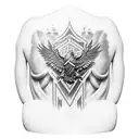 Roman soldier imperial eagle upper arm sleeve tattoo design idea