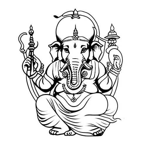 Ganesh with narasimha  tattoo design idea