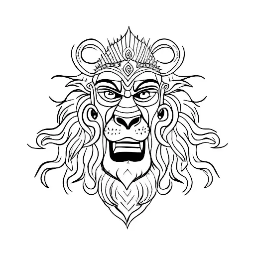 narasimha  tattoo design idea