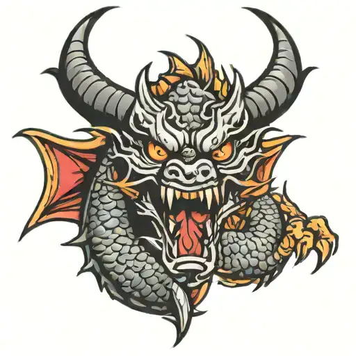 demon dragon tattoo design idea