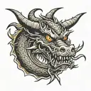 demon dragon tattoo design idea