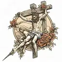 crucifixion scene tattoo design idea