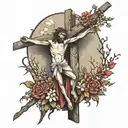 crucifixion scene tattoo design idea