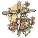 crucifixion scene tattoo design idea