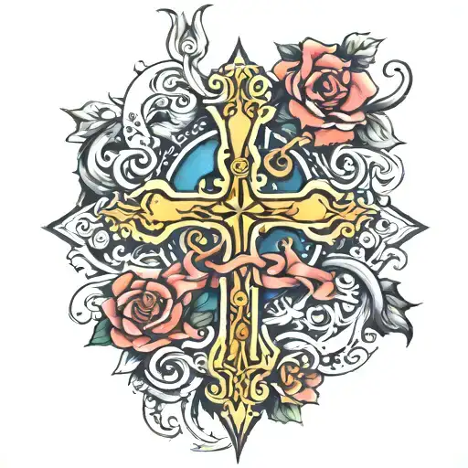 Proverbs 14:23 with a cross tattoo design idea