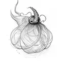 A worm coming out from cocoon and flying out as a butterfly tattoo design idea