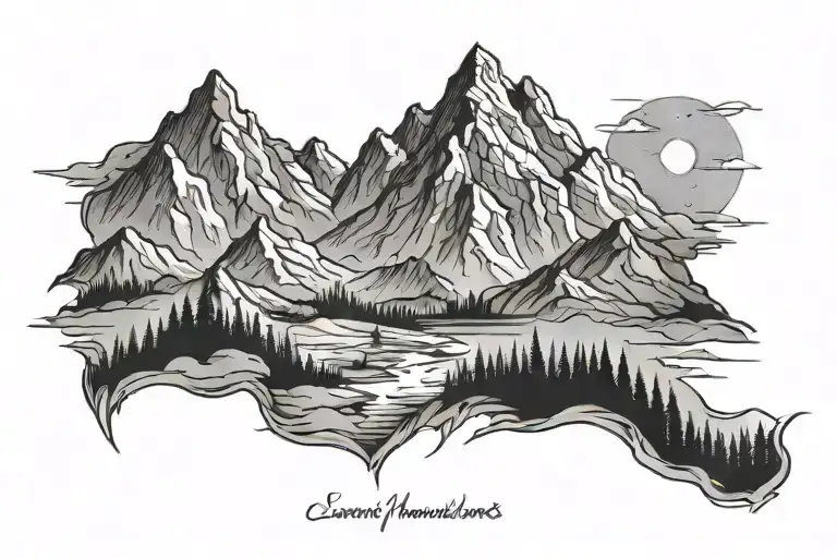 every night I see mountains, every morning I lose my sight tattoo design idea