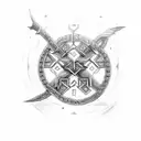 futhark chain line tattoo design idea