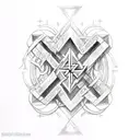 futhark chain line tattoo design idea