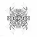 futhark chain line tattoo design idea