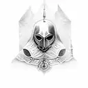 Russian knight, pagan, sunset, two crows tattoo design idea