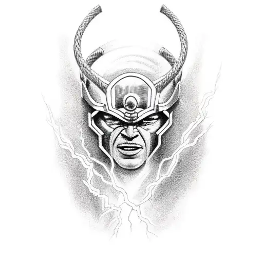 thor with lightning tattoo design idea