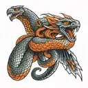 snake turns into eagle talon tattoo design idea