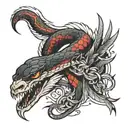 snake turns into eagle talon tattoo design idea