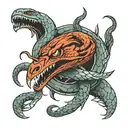 snake turns into eagle talon tattoo design idea